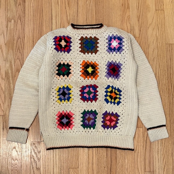 Vintage Sweaters - Vintage Handmade Crochet Sweater